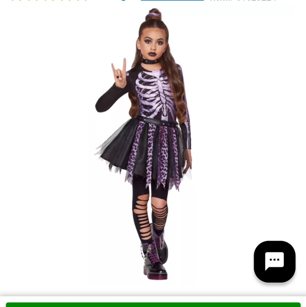 Goth girl punk skeleton costume